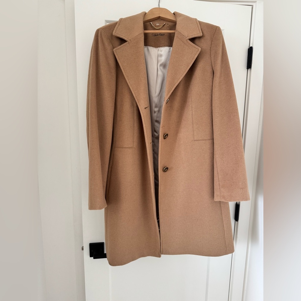 Calvin Klein Camel Trench Coat for Women